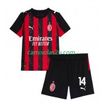 Camisolas de futebol AC Milan Luca Modrić 14 Criança Equipamento Principal 2025/26 Manga Curta